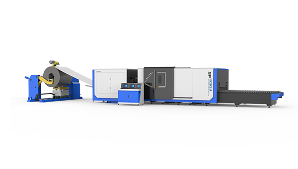 Máquina de corte a laser alimentada por bobina de alumínio